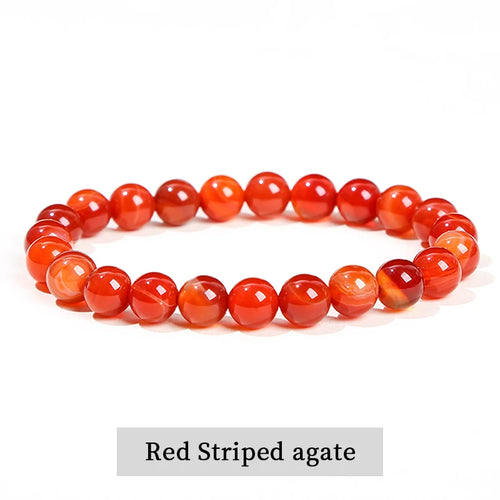 Bracelet Agate Rayée Rouge