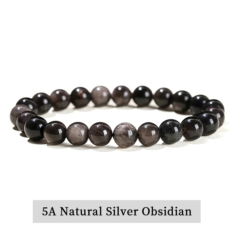 Bracelet Obsidienne Argentée